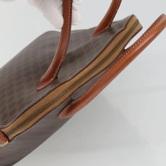 CELINE Macadam Canvas Hand Bag Pvc Leather Brown Gold - Picture 6 of 12